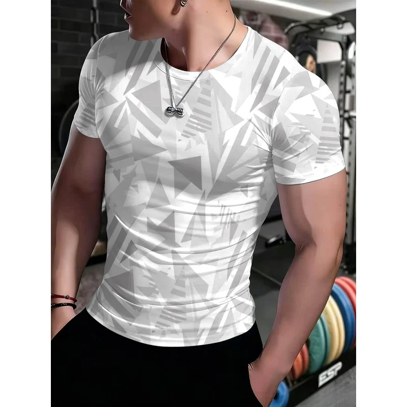 Men's High-Elasticity Sports Short Sleeve T-Shirt for Outdoor Running Training and Everyday Casual Wear; Breathable Fitness Top