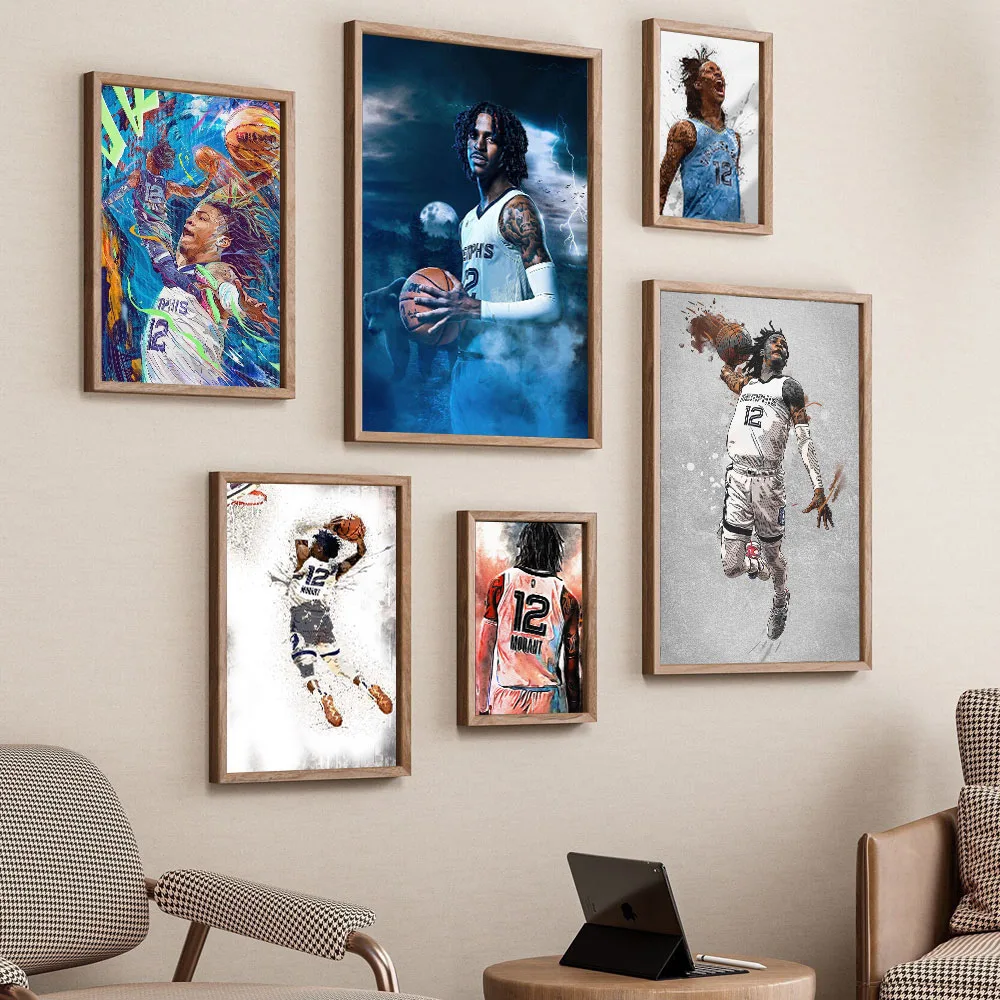 

Ja M-Morants Basketball Player Canvas Art Print, Home Decoration, Wall Painting, Picture for Boy Room Decor