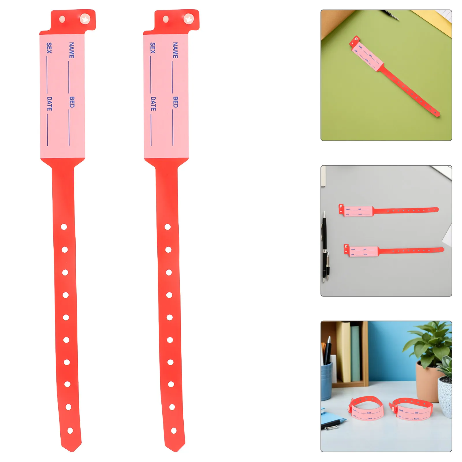 

100Pcs Medical Id Wristbands Disposable Hospital Identification Bracelets Writable Patient Tracking Band for Nursing Emergency