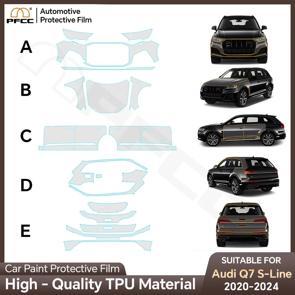 

Pre-cut PPF Car Body Clear Bra Resistant Kit Car Accessorie Anti-Scratch TPU Paint Protection Film For Audi Q7 S-Line 2020-2024