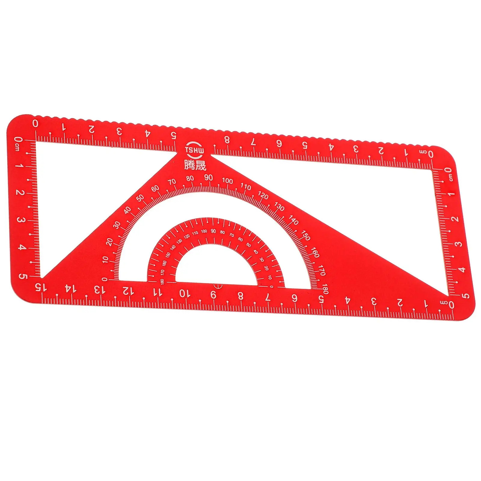 Multipurpose Aluminum Ruler Red Triangle Protractor Set Drawing Tools For Students Straightedge Protractor Set