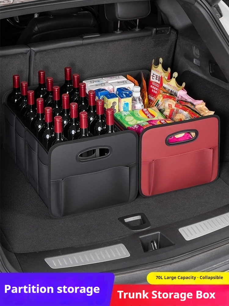 Car Trunk Storage Box Large Capacity Storage Bag Leather For Volvo Xc60 Xc90 V40 V60 S60 V50 V90 S80 C40 XC40 V70 XC70 S40 S90