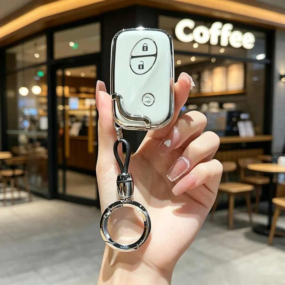 3Buttons TPU Car Key Shell For Lexus GS430 ES350 GS350 LX570 IS350 RX350 IS250 Smart Remote Key Fob Case Keyless Keyring