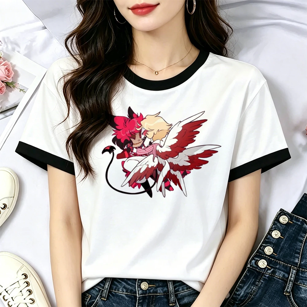 Hazbin Hotel t-shirt shoujo grunge gyaru emo streetwear goth tshirt japan clearance sales gyaru anime 80s