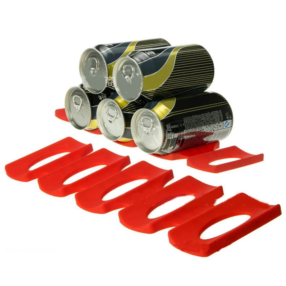 

2Pcs Can Storage Pad Beverage Adjustable Shelf Beer Rack Red Fridge Easy Clean Reusable Temp Resistance Save Space Fridge