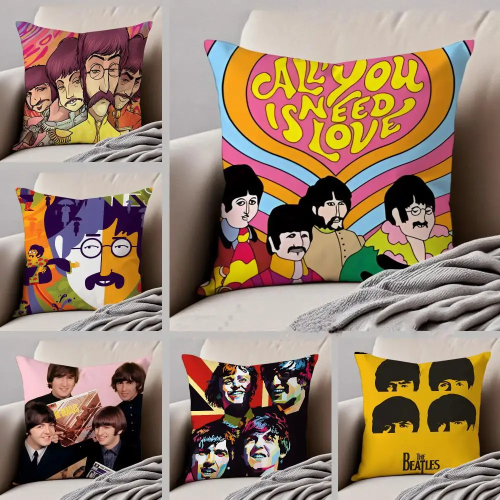 Rock Legend T-The Beatles Cushion Cover Throw Pillow Cover Hidden Button Durable Polyester Chair Cushion