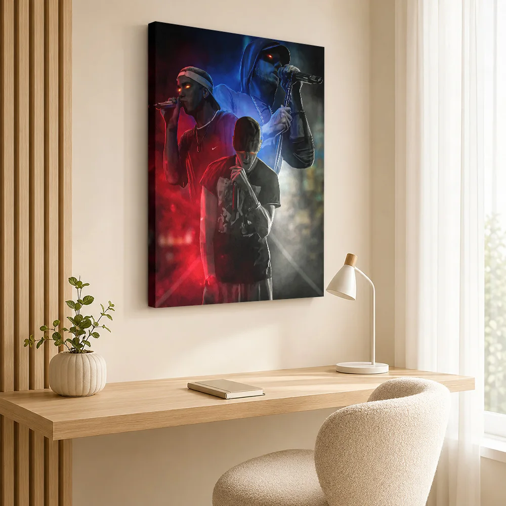 Eminem Rap God Evolution Canvas Poster Customized Photo Retro Music Wall Paintings Decoration for Studio Bedroom Ready to Hang