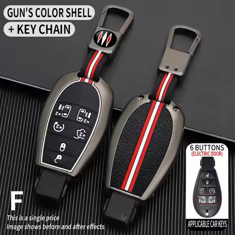 Metal Car Key Cover Fob Case Shell for Chrysler 300C for Jeep Commende for Dodge Durango Ram Grand Voyager Caravan Cherokee Town