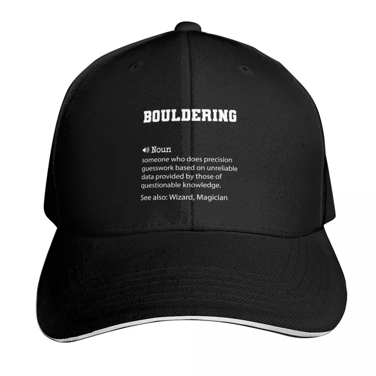 Bouldering Definition, Funny Bouldering Quote, Cool gift for Bouldering lover Baseball Cap Men Women Casual Summer Sport Sun Cap
