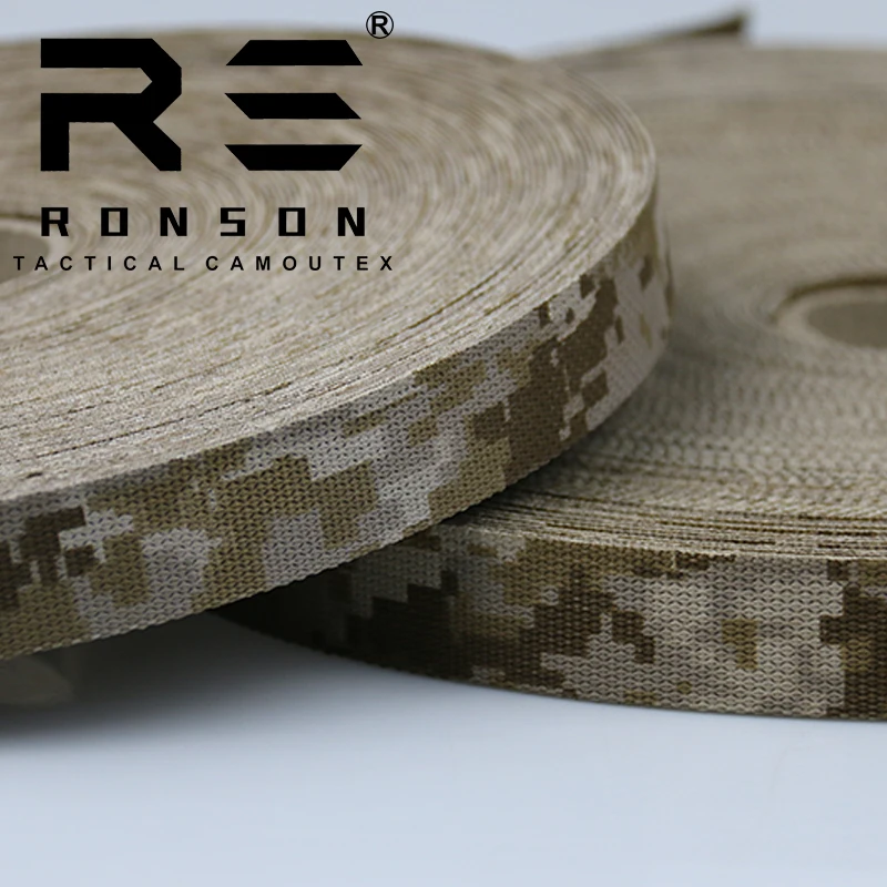 

2.5cm 3.8CM Wide AOR1Camouflage High-density Webbing Tactical Bag Outdoor Supplies Shoulder Strap Waist Belt Molle Accessories