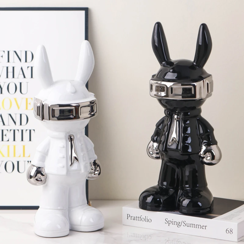 Trendy Space Rabbit Ornaments, Violent Bear Long-eared Rabbit, Internet Celebrity Living Room TV Cabinet Decorations