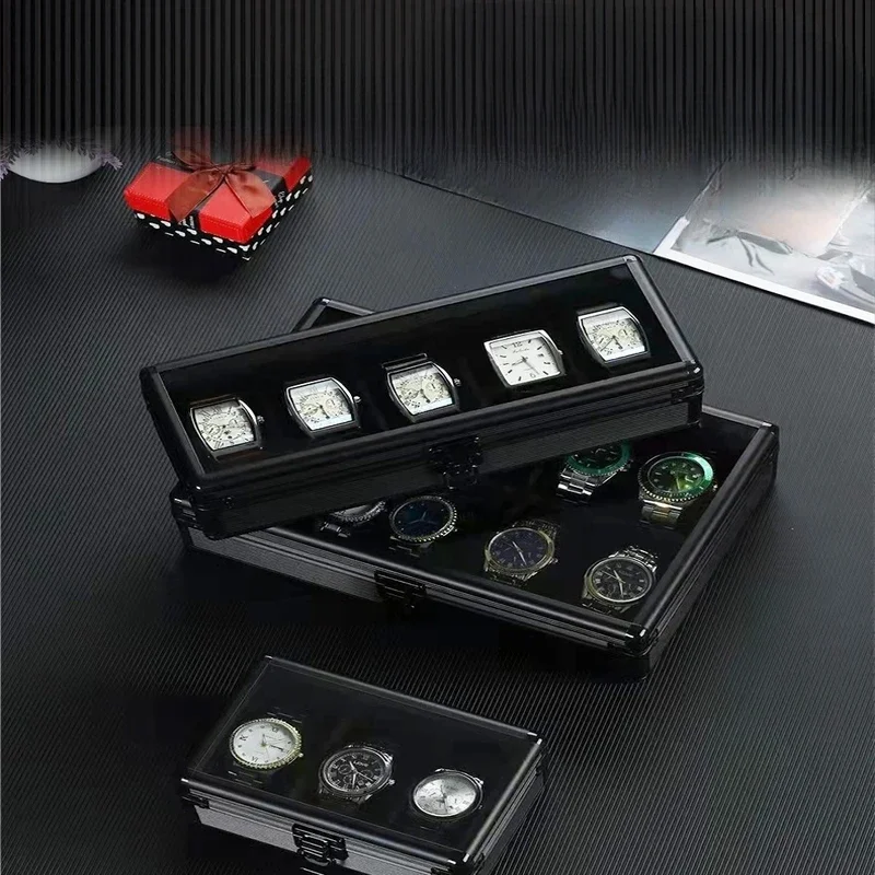 Patented Yahei Multi-Position Watch Box-Transparent Glass Jewelry Box with Watch Pillars Hot Selling Alloy Watch Storage