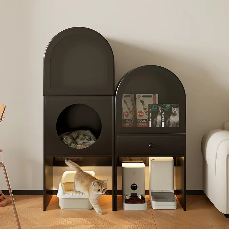 Pet storage side cabinet, cat litter box above the locker small apartment balcony living room