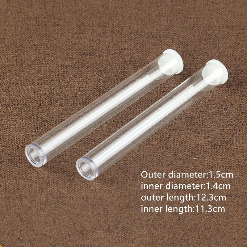 50pcs Clear Storage Tube Small Plastic Round Tubing with Caps Incense Joss Stick Bottle Empty Acrylic Container