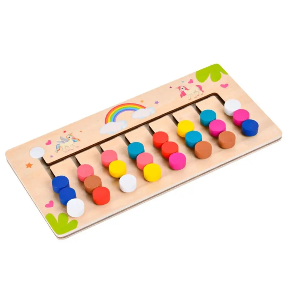 Double-sided Montessori Learning Toys Matching Games Activity Board Montessori Slide Puzzle Toy Jigsaw Logic Thinking Training