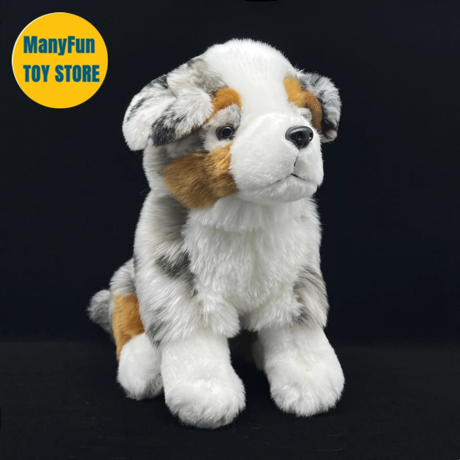 

Realistic Australian Shepherd Dog High Fidelity Cute Plushie Dogs Plush Toys Lifelike Animals Simulation Stuffed Doll Toy Gifts