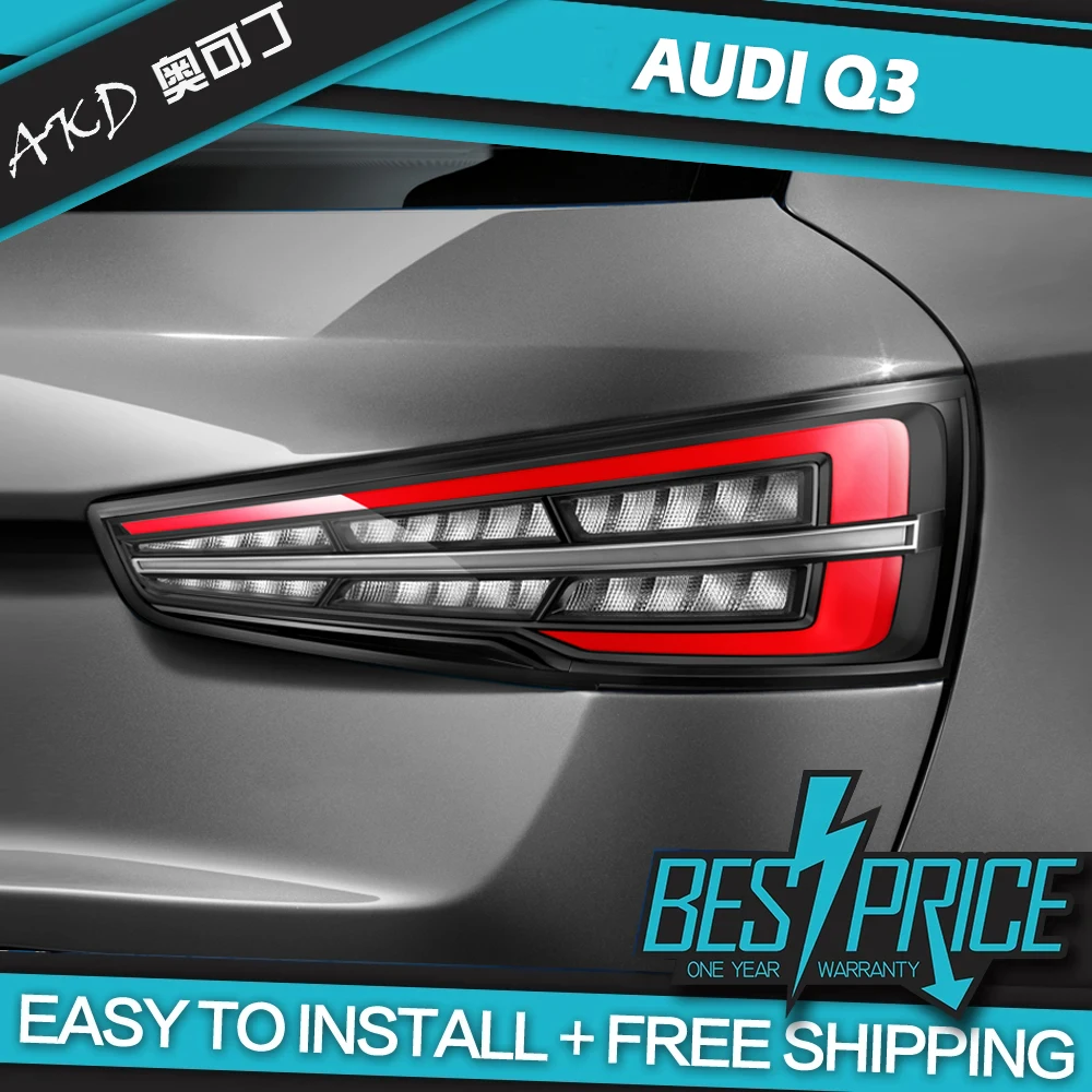 AKD Car Styling for Audi Q3 Tail Light 2013-2019 Update New LED Tail Lamp Rear Stop DRL Dynam  Automotive Accessories