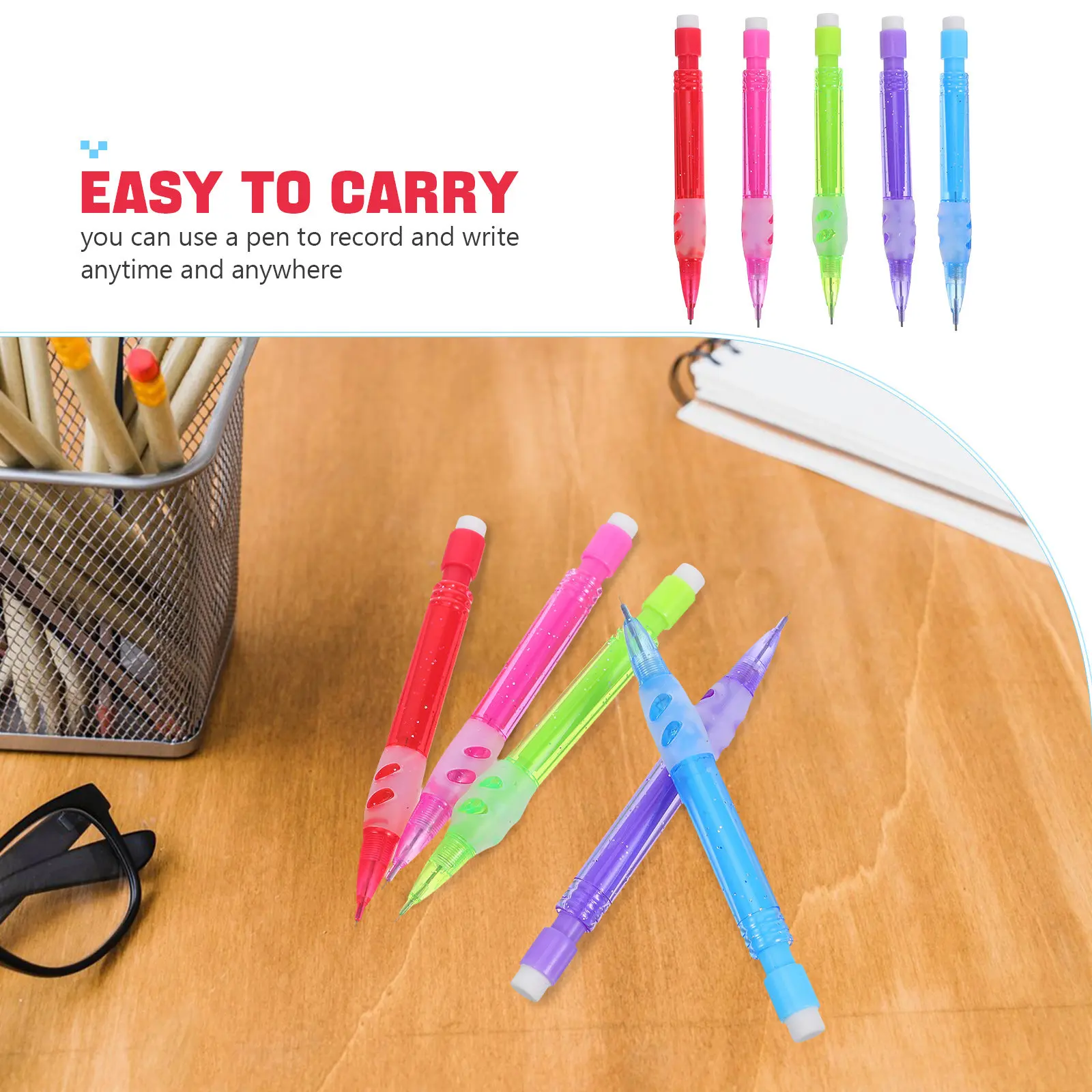 

10pcs Mini Mechanical Pencils 0.7mm Automatic Pencils Small Pencils With Eraser For Home Office School Supplies Writing Drawing