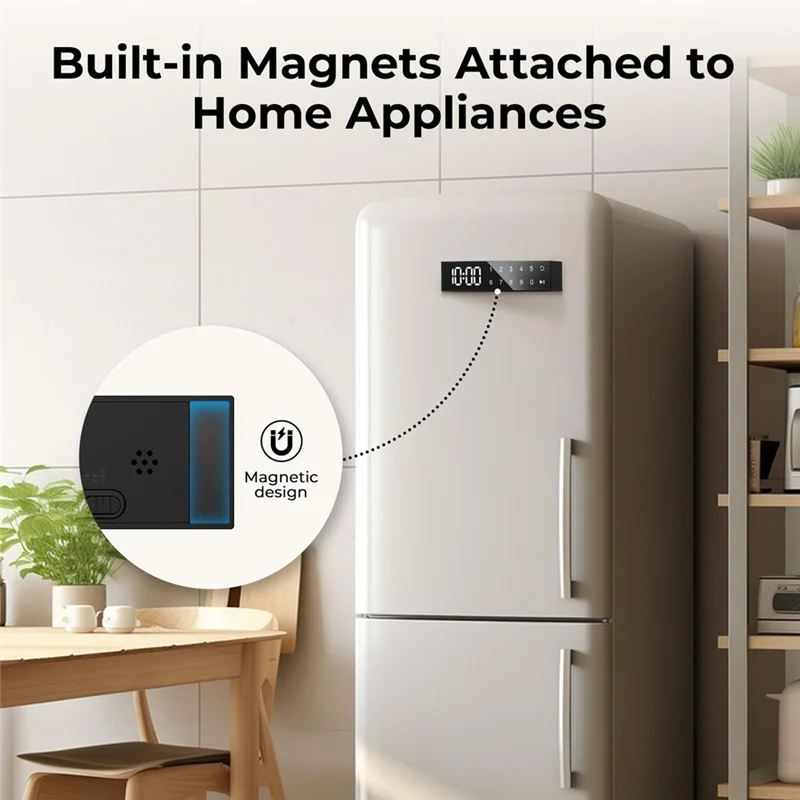 터치스크린이 있는 가정용 부품 주방 타이머, 냉장고용 자석 뒷면, 오븐, 사용하기 쉬운 LED 디지털 디스플레이