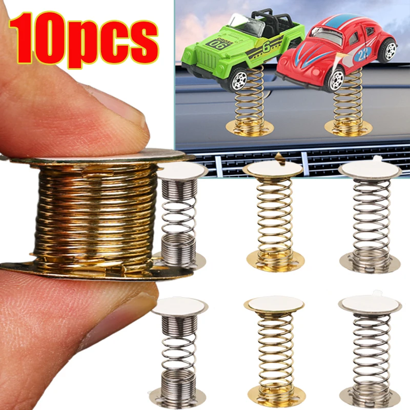 10pcs Car Spring Base DIY Toy Accessories Ornaments Lovely Bouncing Standee Dancing Toy Shaking Heads Dashboard Accessories