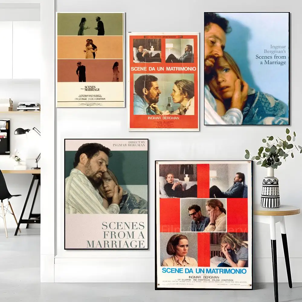classic movie S-Scenes from a Marriage 1974-E Painting Calligraphy Boho Botanical Decor for Living Room Elegant Home Style