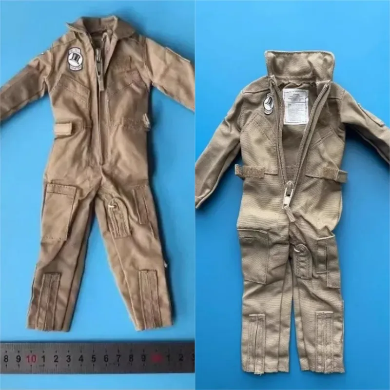 

1/6 Scale Male Pilot Sand Color Jumpsuit Miniature Handmade Clothes Model for 12inch Soldier Action Figures Body Doll Toys