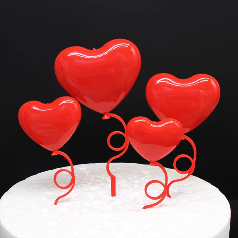 

Wedding Plastic Cake Topper Sweet Heart Shape Decoration For Anniversary Valentine's Day Kids Birthday Party Cake Supplies