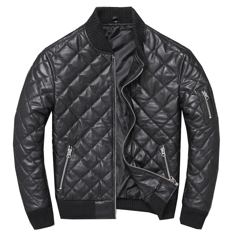 LNY!Wholesales.Brand new winter warm leather jacket.men Soft sheepskin cotton coat.Wholesales.classic casual leather cloth,