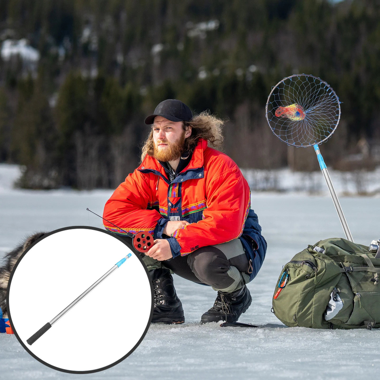 

Fishing Net Rod Stainless Steel Resistant Fishing Trap Support Rod Shrimp Crawfish Lobster Crabs Catching Tool