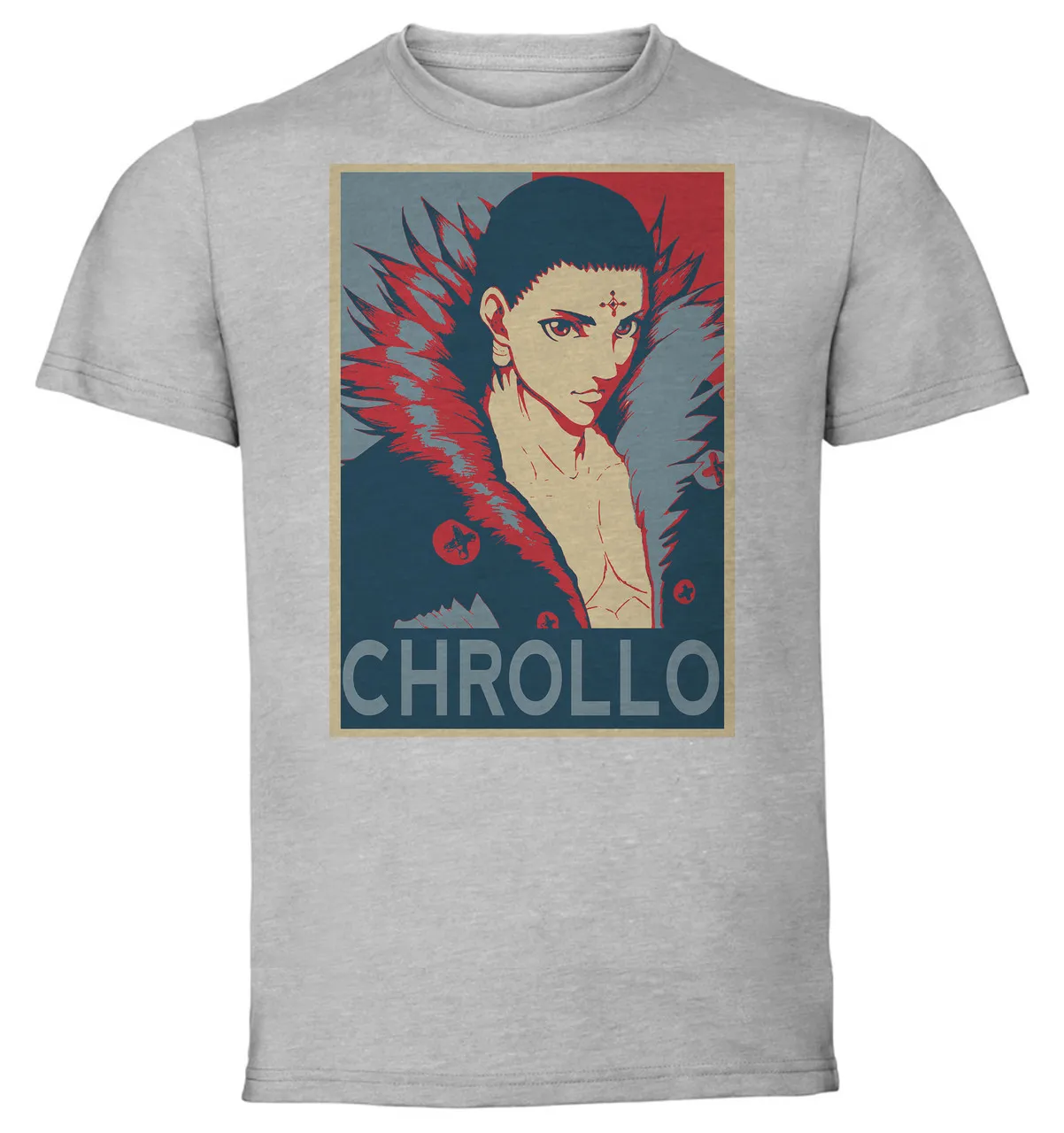 T-Shirt Unisex Grey Propaganda Hunter X Hunter Chrollo