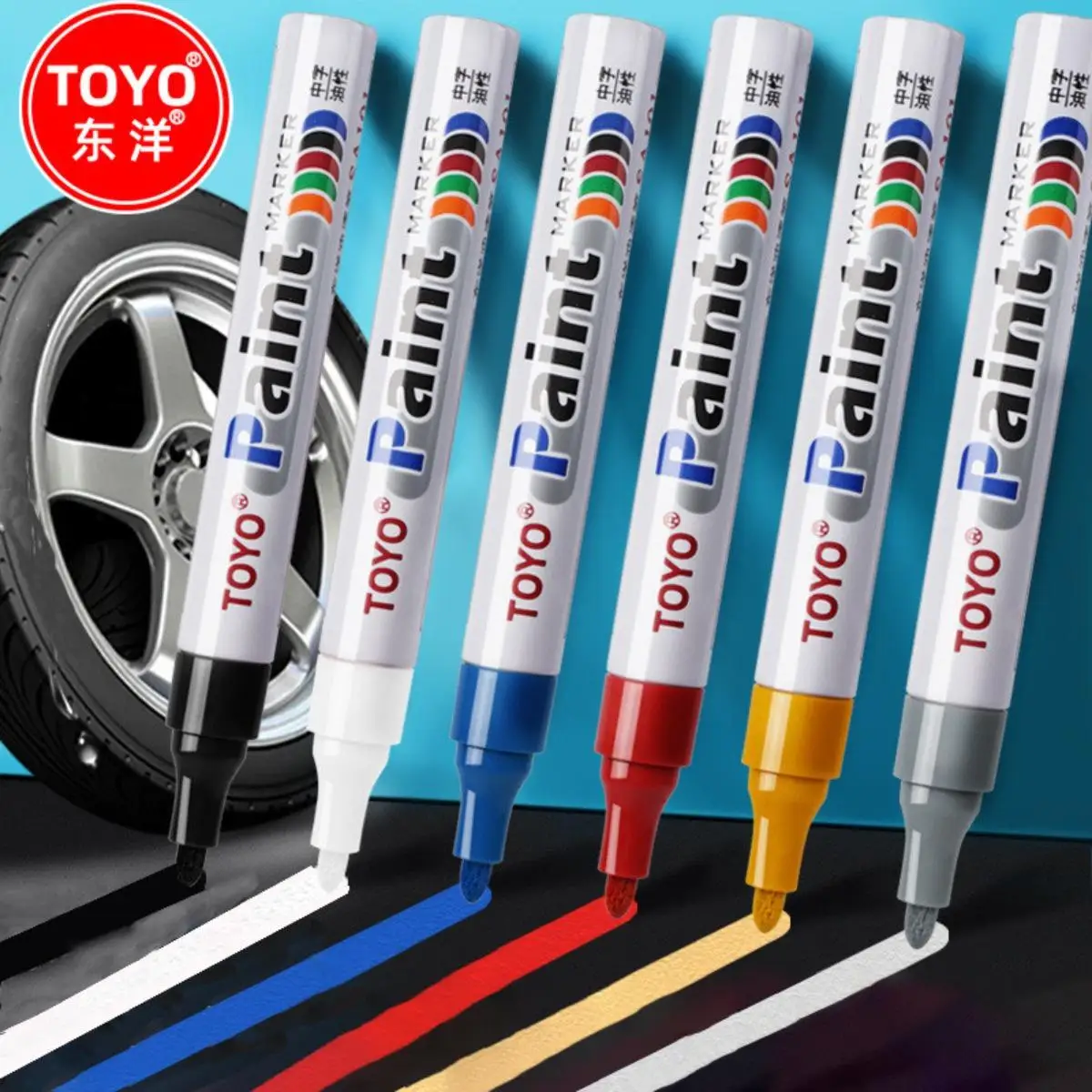 Rotulador de pintura TOYO, marcador permanente de Color para tarjetas de arte, dibujo, grafiti, escritura, bolígrafo impermeable de vidrio, suministros de arte, papelería