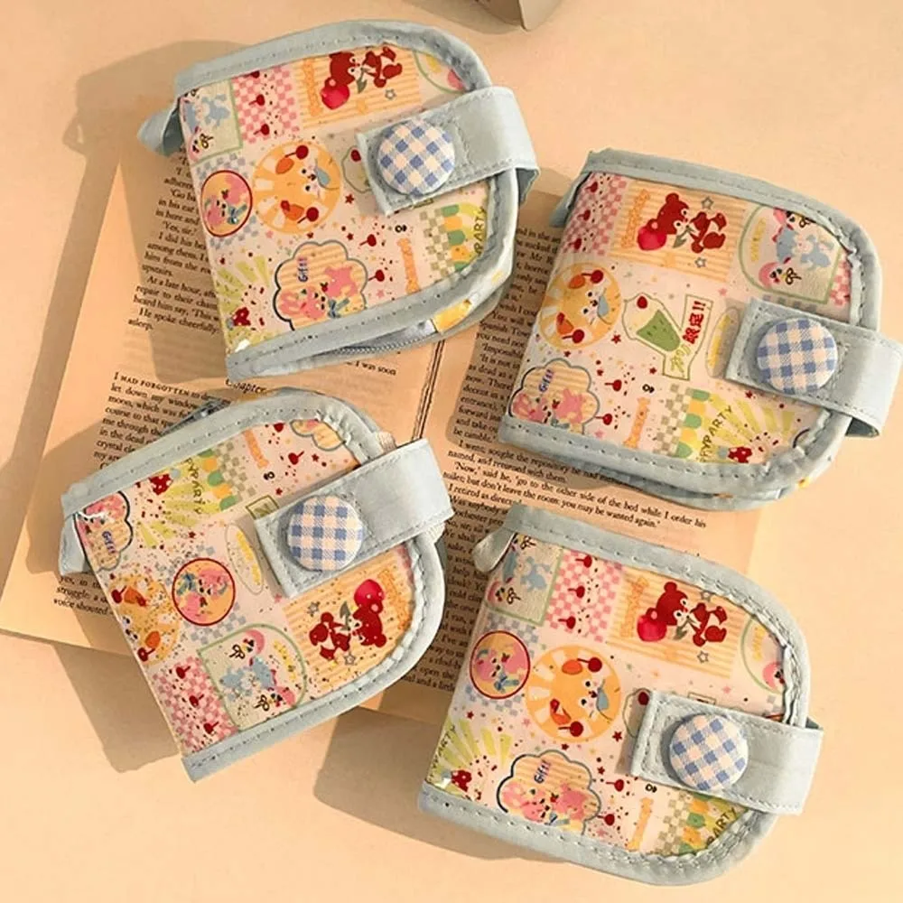 Cartoon Animal Dopamine Coin Purse Printed PVC Small Makeup Lipstick Bag Large Capacity Multi Layered Mini Cloth Storage Bag