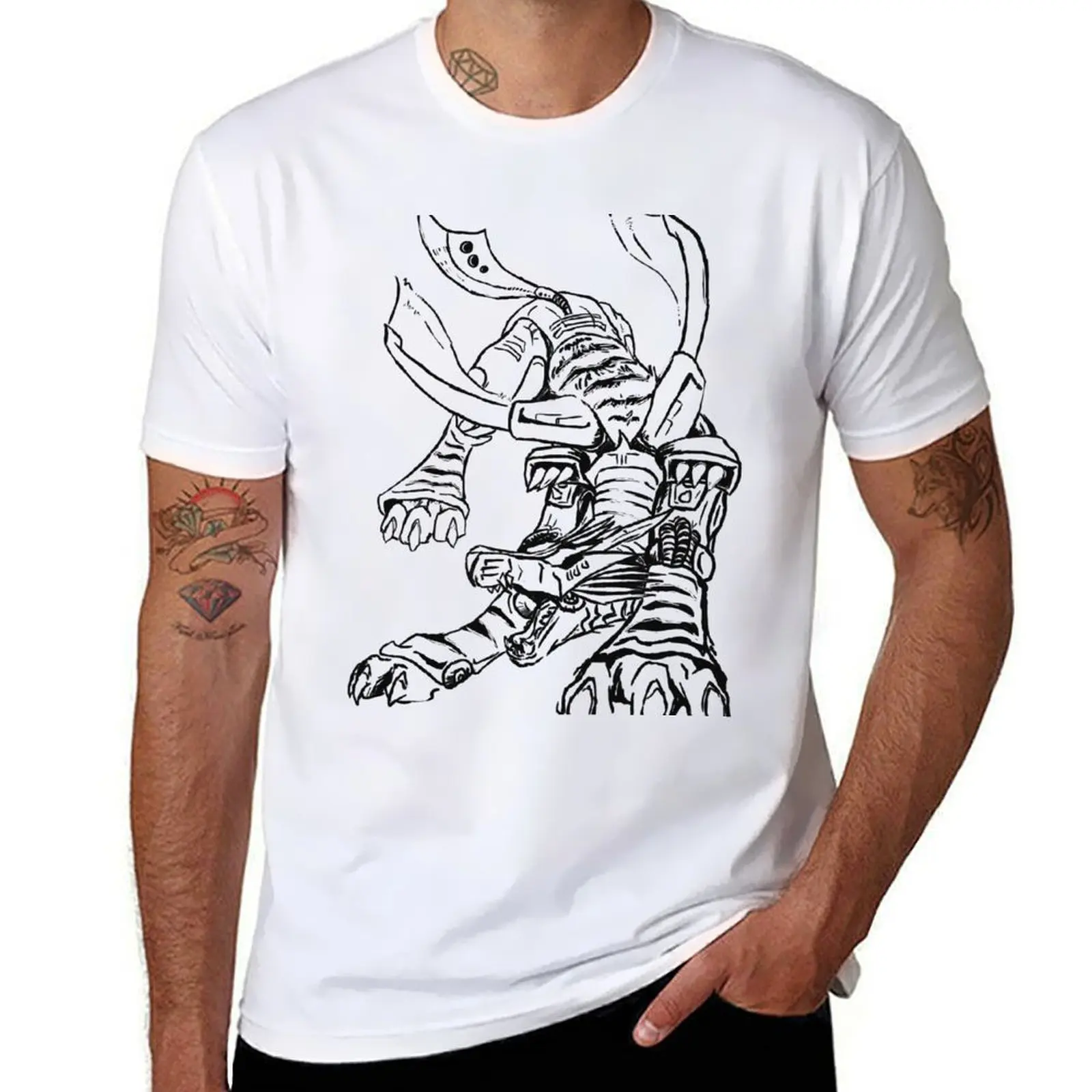 

Wild Metalgarurumon T-Shirt man t shirt cotton t shirts for man pack cotton anime tshirt T-Shirt