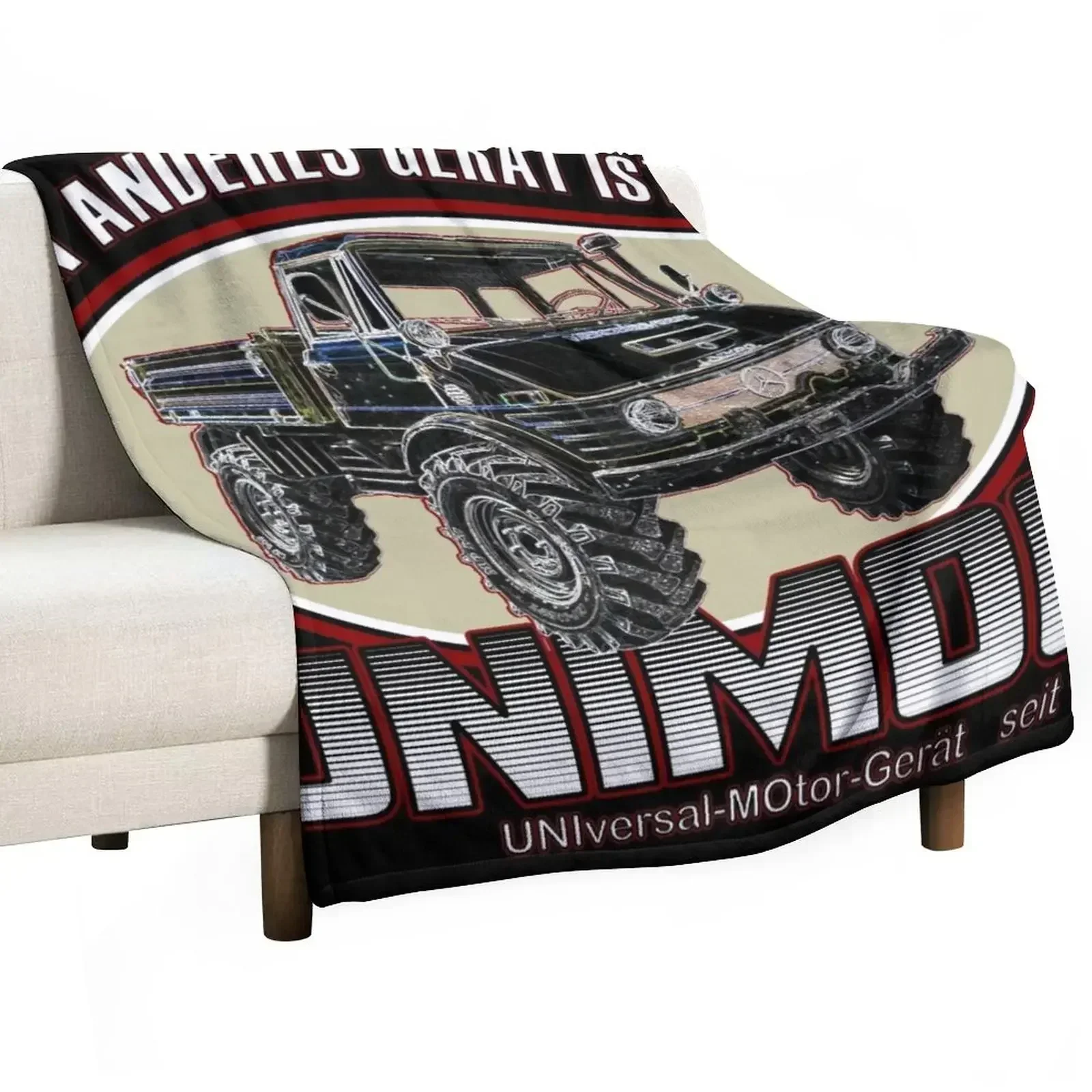 Mein Anderes Ger?t ist ein UNIMOG (My other car is a UNIMOG - German) - on black Throw Blanket Weighted Bed Fashionable Blankets