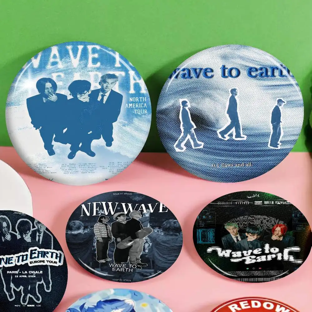 Wave To Earth Tinplate Pin Button Custom Anime Role Old-school Brooch Cartoon Collar Badge Jewelry Gift Fans