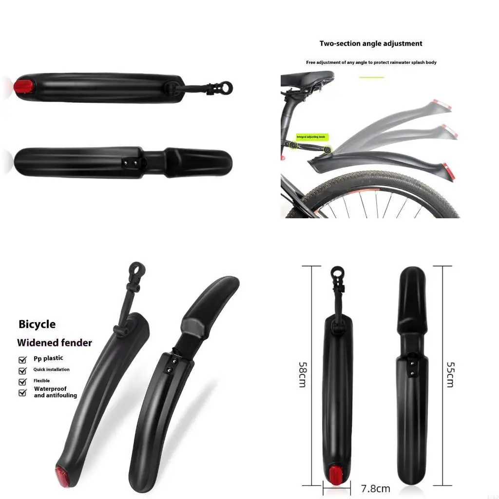 K1KD Mountain Bike Bike Bike Mud Guard Windproof Road Bike ด้านหน้าและจักรยานด้านหลัง Mudguard Bicycles อุปกรณ์เสริม