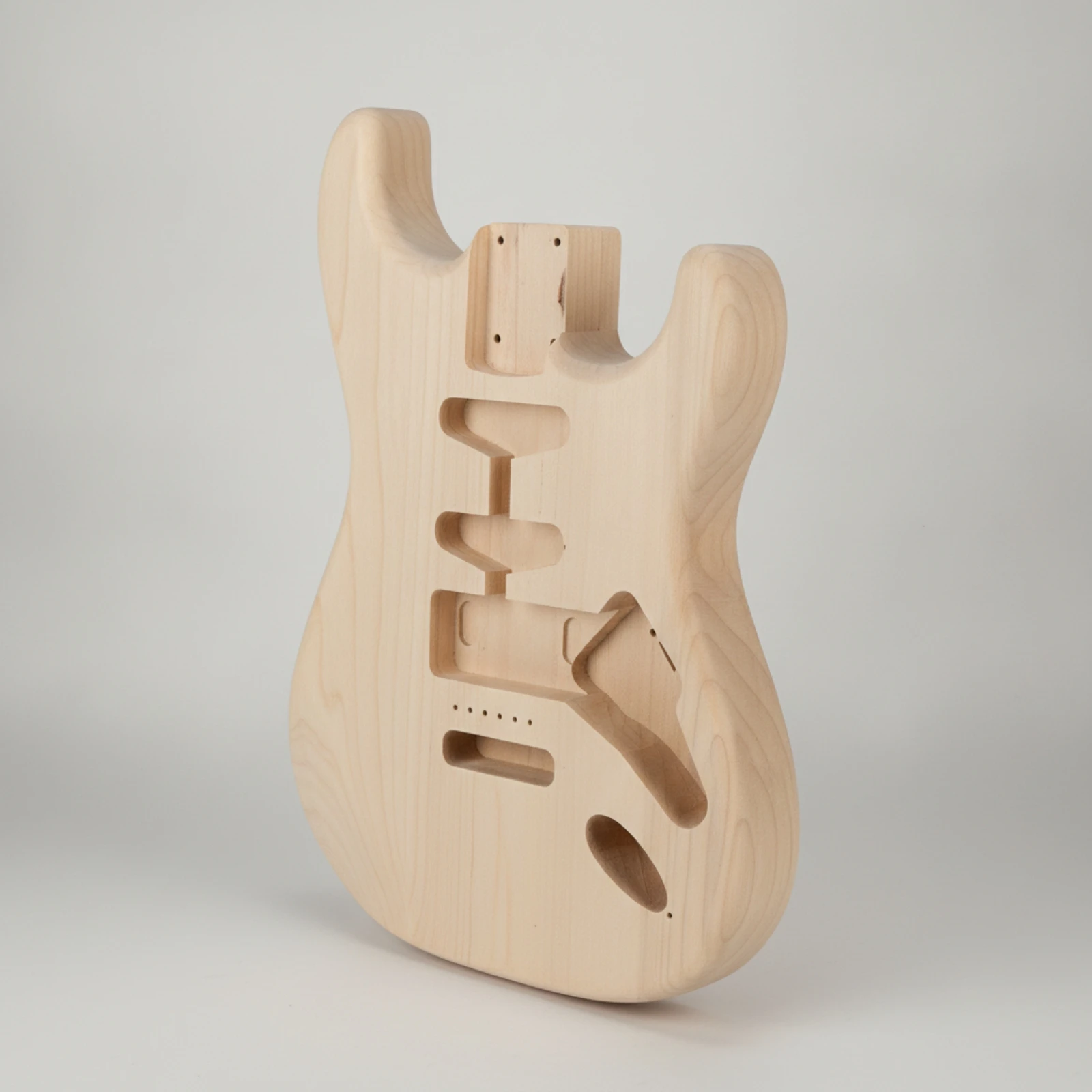 Solid Wood Guitar Body with Cavities Unfinished Double Cutaway DIY Blank for Luthier Workshops and Builders