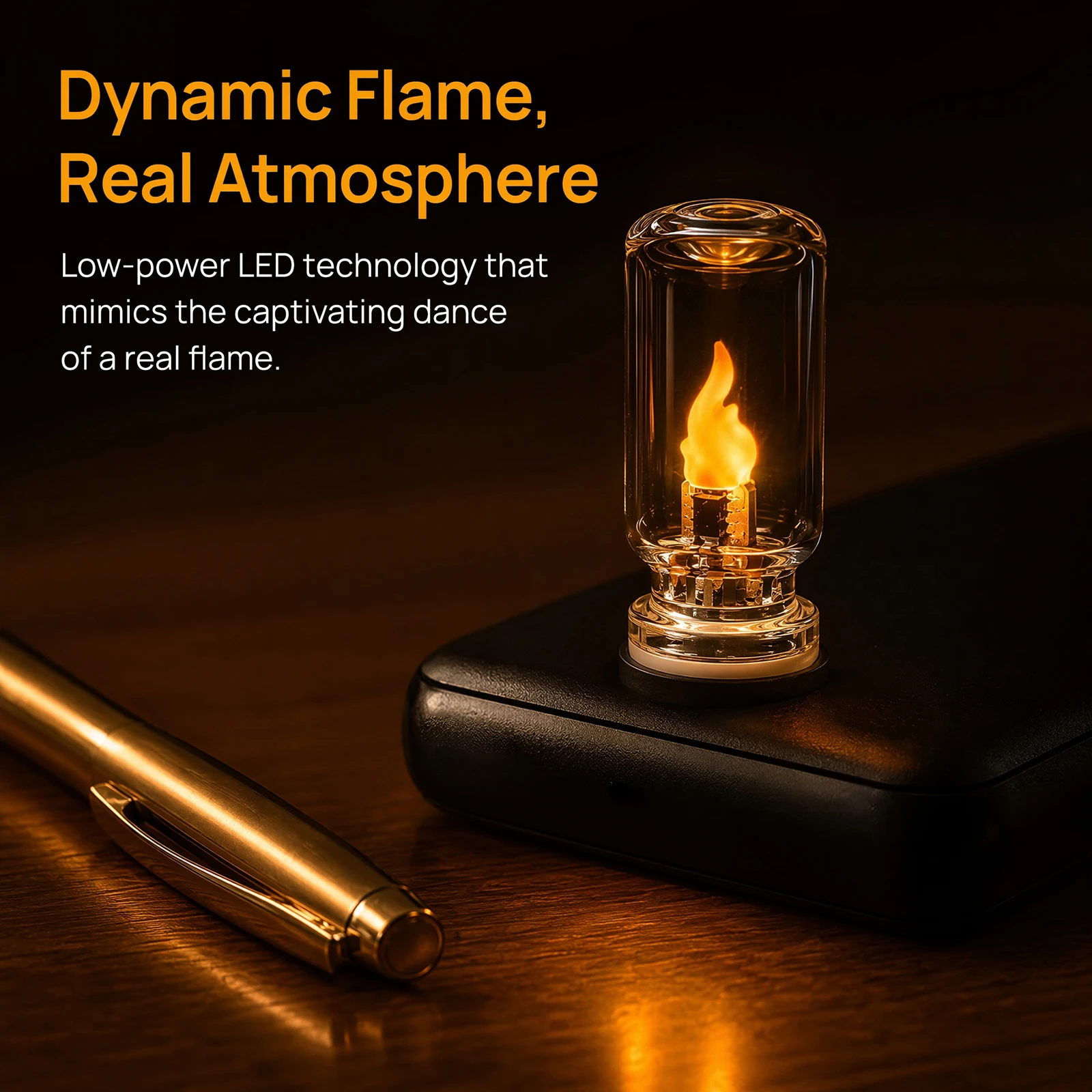 Flashing Ambient Light Plug and Play USB LED Flame Lights Portable Mini Nightlights for Parties & Christmas Decor