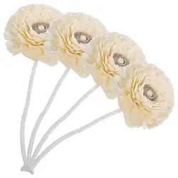 4pcs Diffuser Flowers Natural Aromatherapys Reed Flowers Placement Refill Essential Oil Aroma Diffuser Stick Rope Home Fragrance