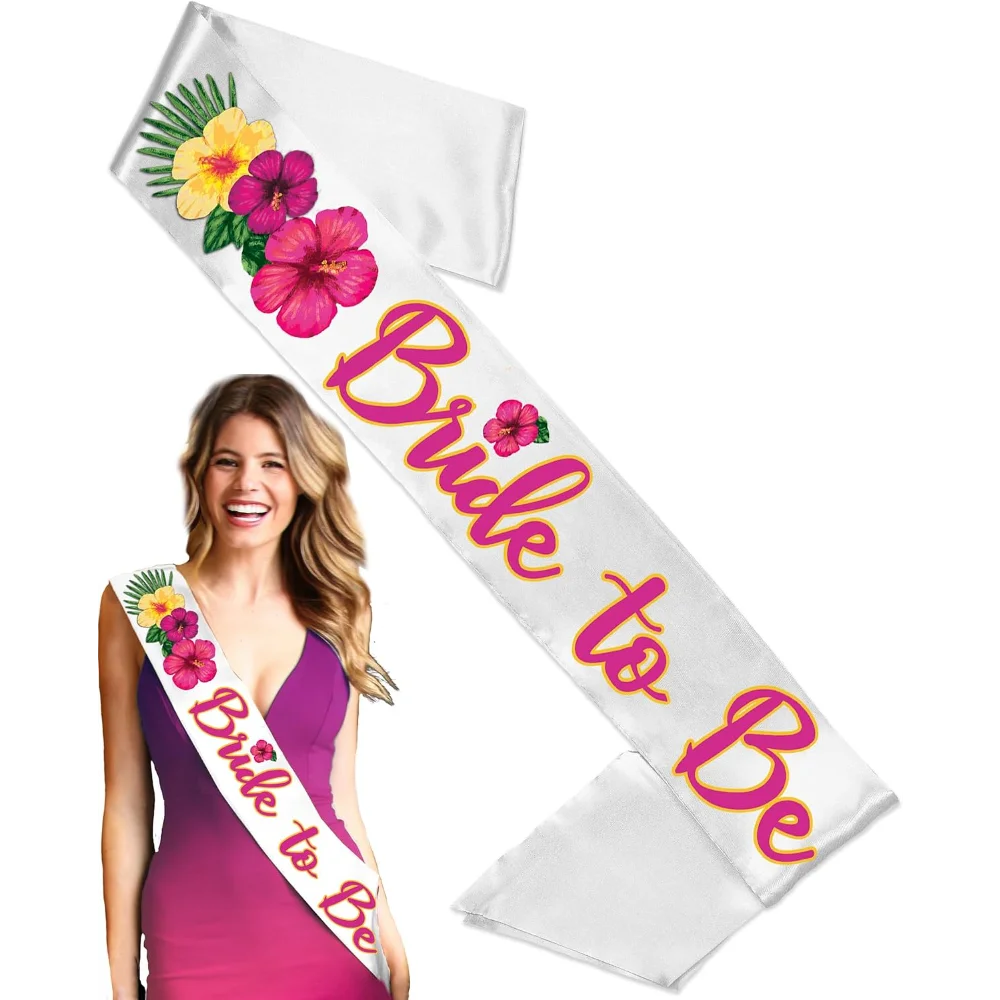 Cinta de pedrería para novia tropical - Accesorios para despedida de soltera - Temática tropical - Última moda para despedidas de soltera