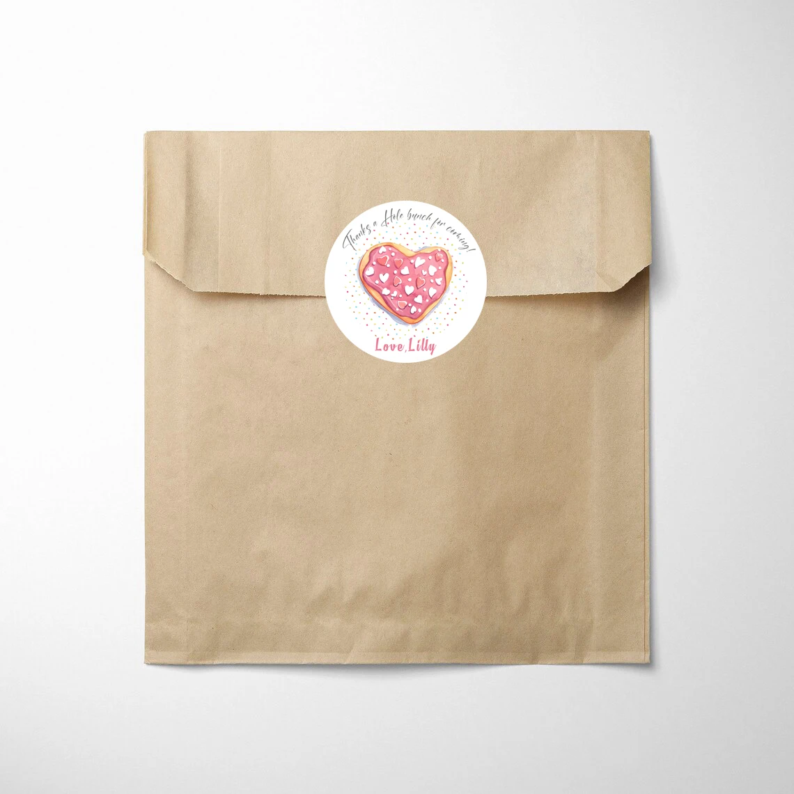 Custom Donut Birthday Party Stickers Seal Label Pink Ice Cream Gift Packaging Stickers Baby Shower Party Sweet Candy Land World