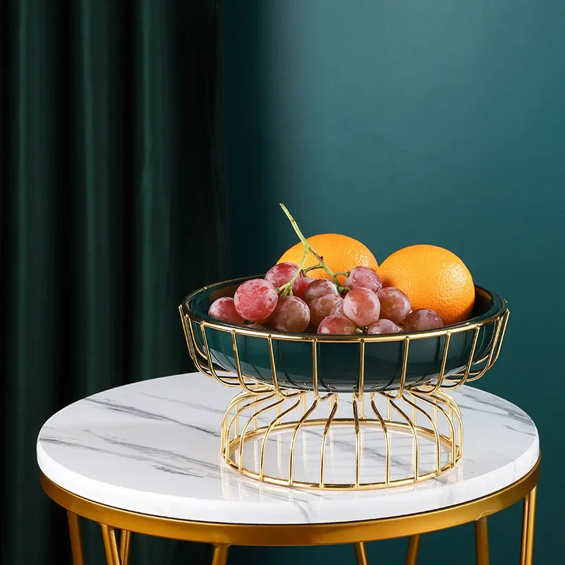 

#For Luxury creative ceramic fruit bowl vegetable basin with hob high tray dessert ceramic snack plate&