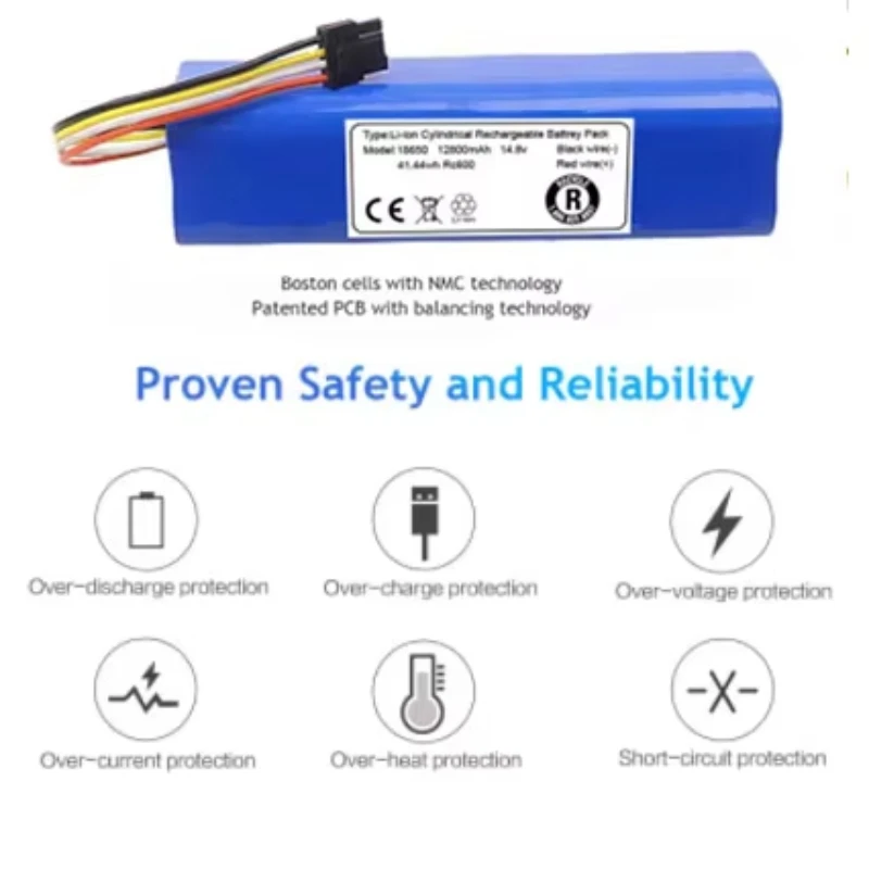 New Paquete De Batería Para Robot Aspirador Xiaomi Roborock S5 Max, S50, S51, S52, S55, Accesorios, 14,8 V, 12800mAh, Nuevo
