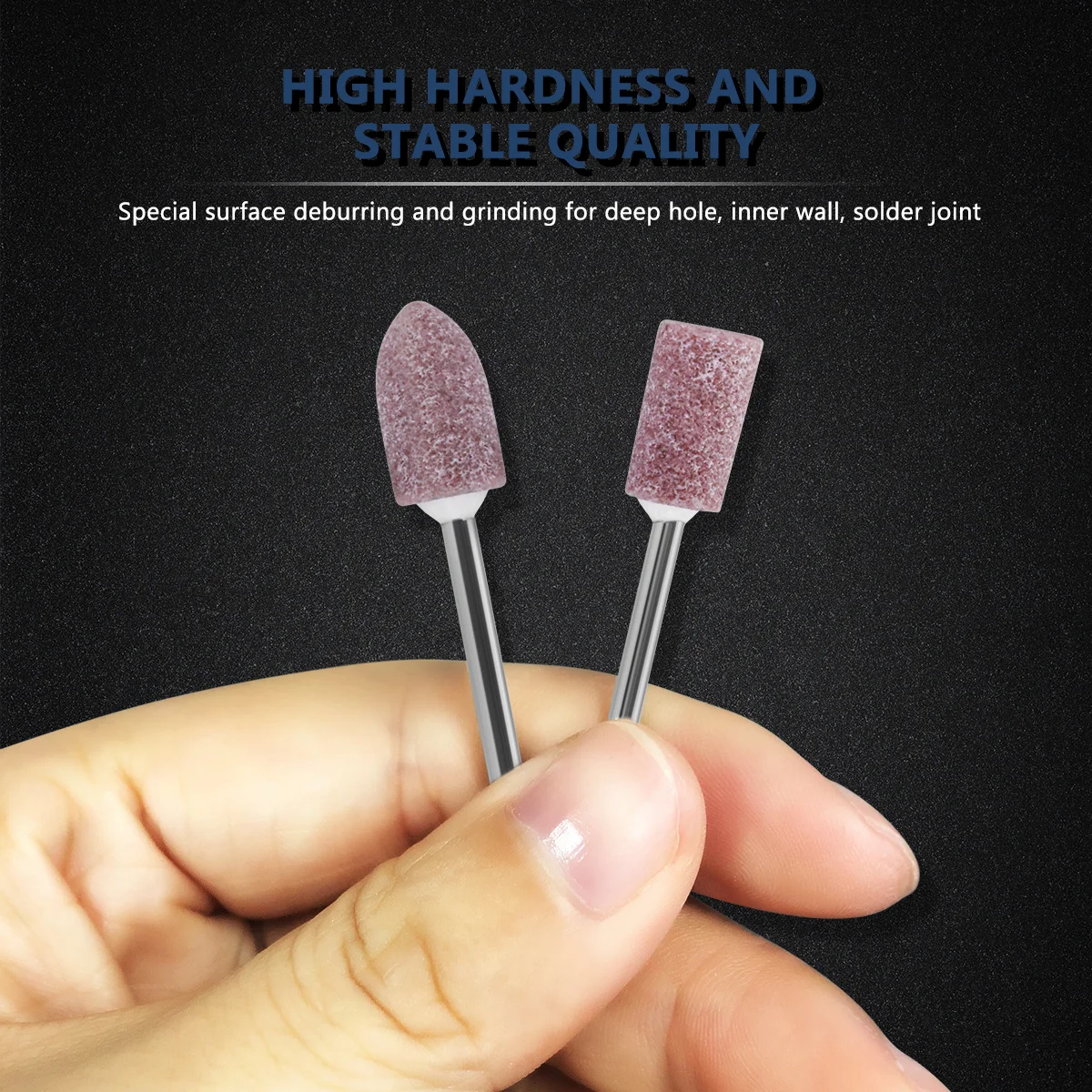 100Pcs Abrasive Mounted Grinding Points Cylinder Tapered Polishing Heads for Rotary Tools Jewelry Jade Mold Glass