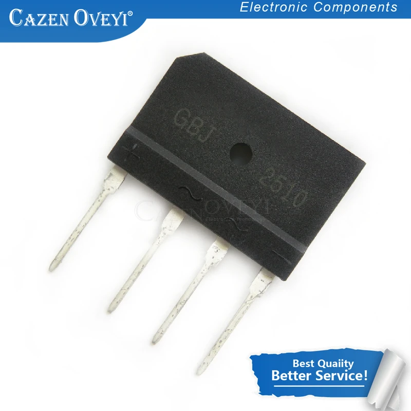 10pcs/lot 25A 1000V diode bridge rectifier gbj2510 ZIP-4 In Stock