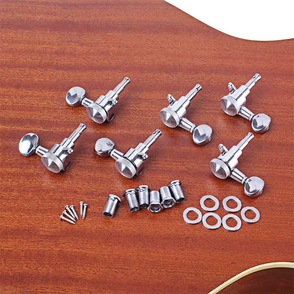 

6 Pieces 3L Guitar String Tuning Peg Waterproof Rustproof Threaded Convex Tuner Machine Heads High Gloss Knobs