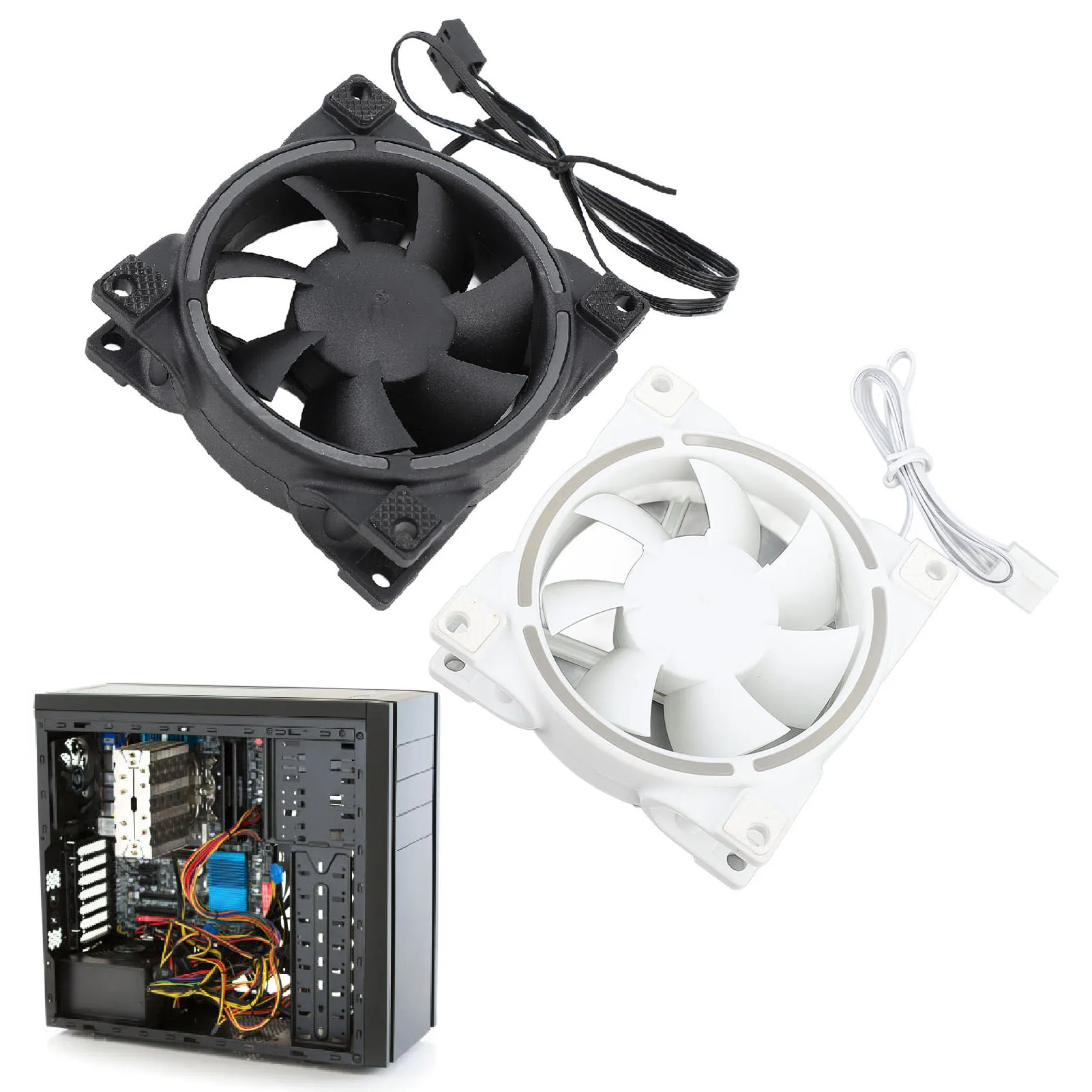 1Pc 80mm PWM Case Fan Efficient Silent MFDB Dynamic Pressure Bearing Temperature Control 800-2500RPM Speed PC Cooling Fan