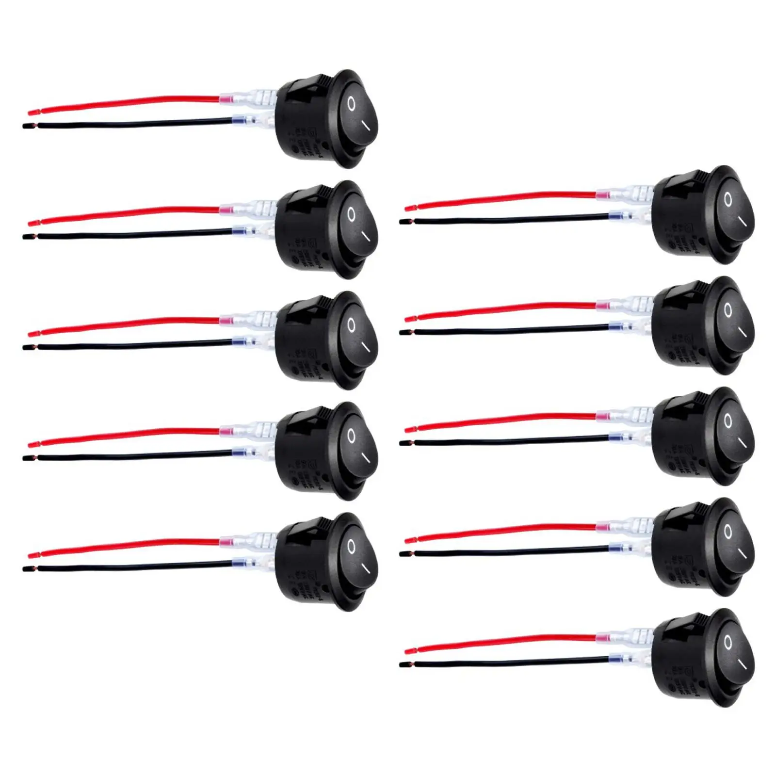 10 шт., замена 12 В, Круглый клавишный переключатель AC 6A/250V 10A/125V 20 мм, Предварительно проводной для модификации автомобиля, легкая установка 10 шт., замена 12 В, Круглый клавишный переключатель AC 6A/250V 10A/125V 20 мм, Предварительно проводной для модификации автомобиля, легкая установка
