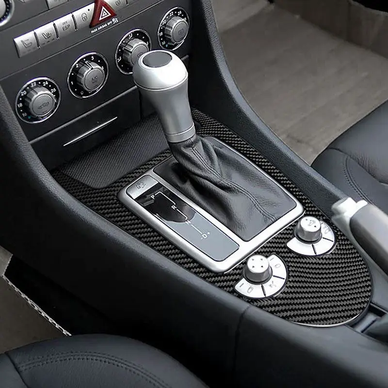 

Car Soft Carbon Fiber Central Control Gear Shift Panel Inner Trim For Mercedes Benz SLK R171 2004 2005 2006 2007 2008 2009 2010