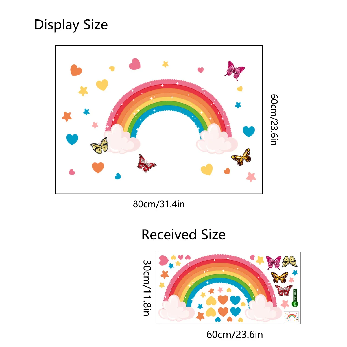 Butterfly Star Love Wall Stickers Living Room Bedroom Children's Room Kindergarten Rainbow Decorative Wall Stickers